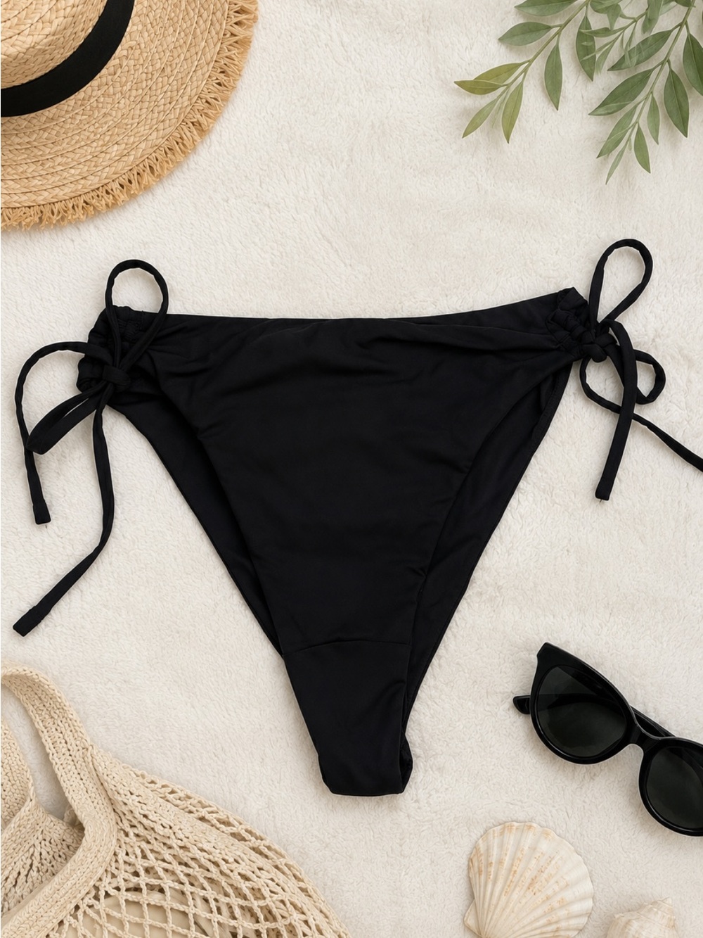 New! Riot Swim Black Tie Side Bikini Bottoms Size XS 39430